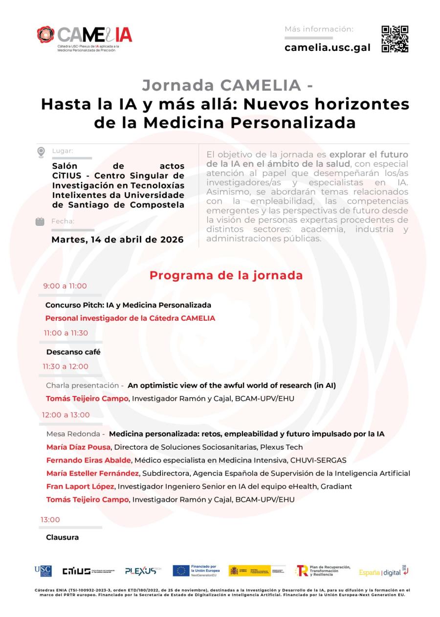 Jornada CAMELIA - Hasta la IA y más allá: Nuevos horizontes  de la Medicina Personalizada