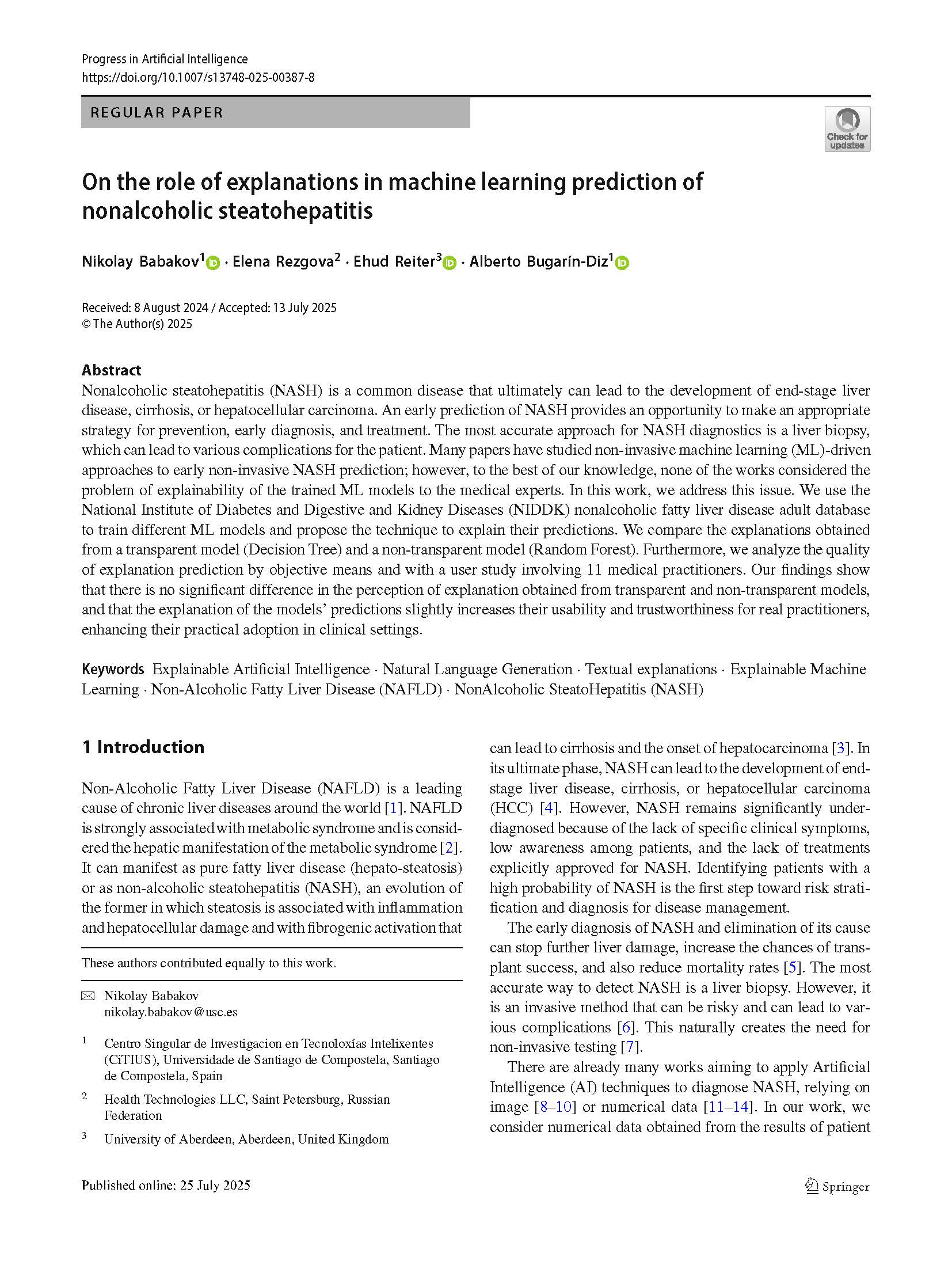 On the role of explanations in machine learning prediction of nonalcoholic steatohepatitis